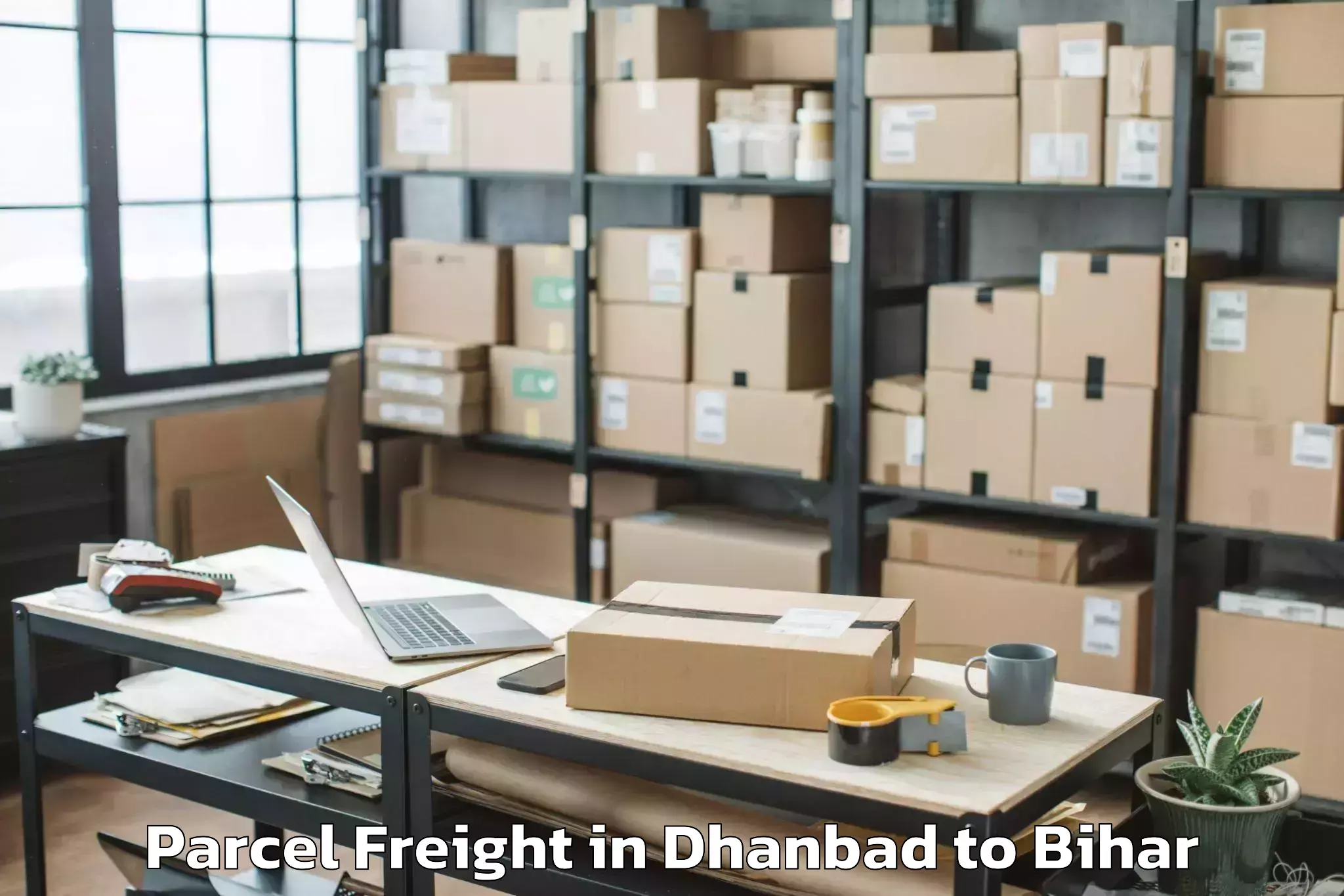 Book Dhanbad to Bagaha Parcel Freight Online